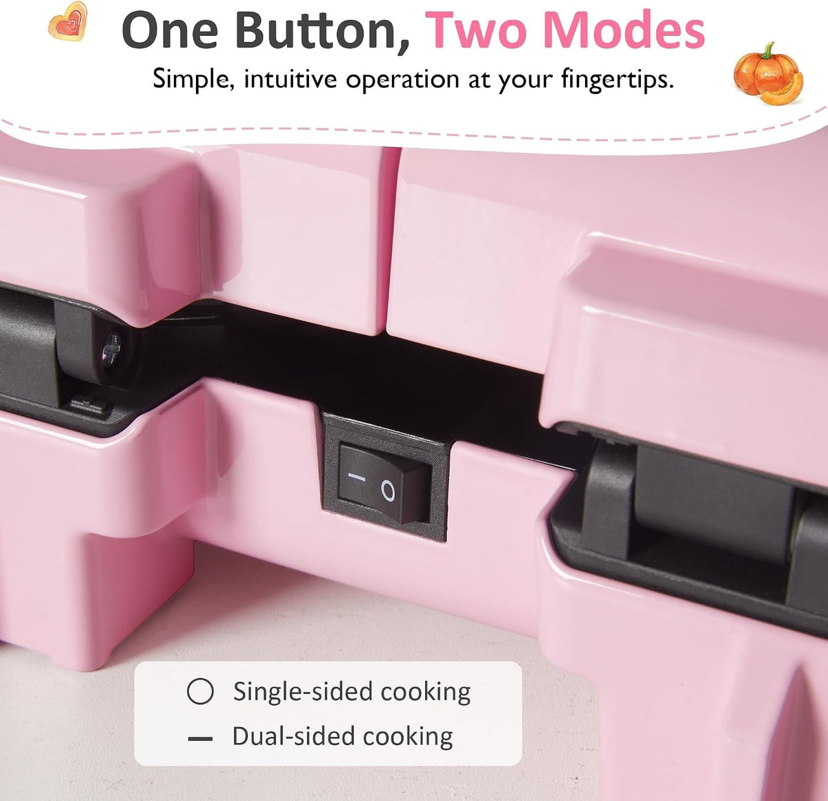 2 In 1 Heart Shape Waffle Maker with Double Mini Waffle Iron - Stainless Steel