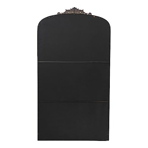 Baroque Inspired Arch Wall Mirror with Ornate Design - Gold or Black