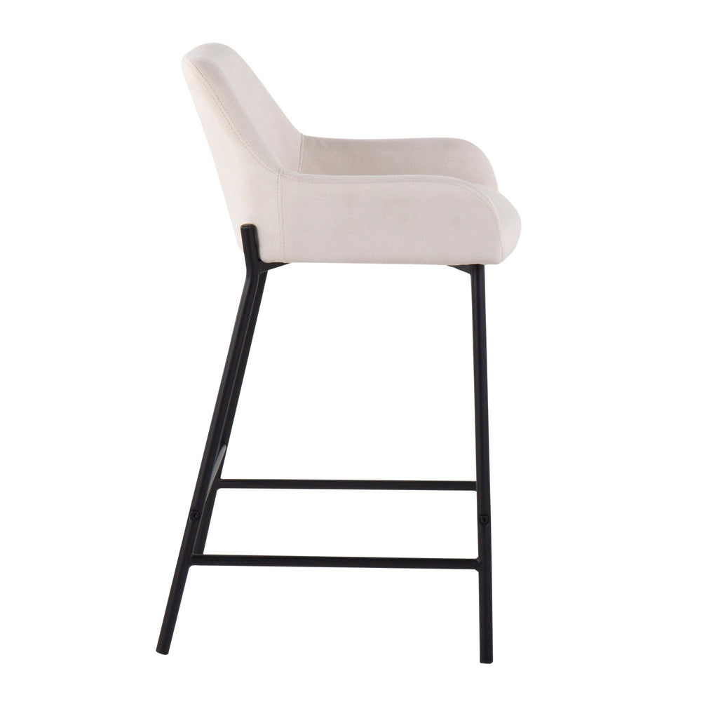 Industrial Fixed Height Counter Stool Set with Upholstered Seat - Multiple Colors