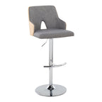 Stella Adjustable Barstool Set with Swivel & Rounded T Footrest - Dark Gray or Beige