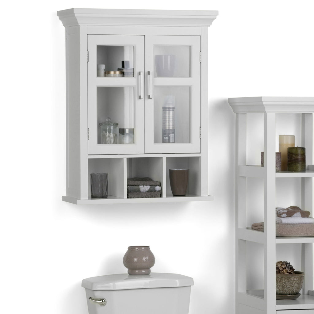 Avington 2 Door Wall Cabinet with Cubbies - Pure White
