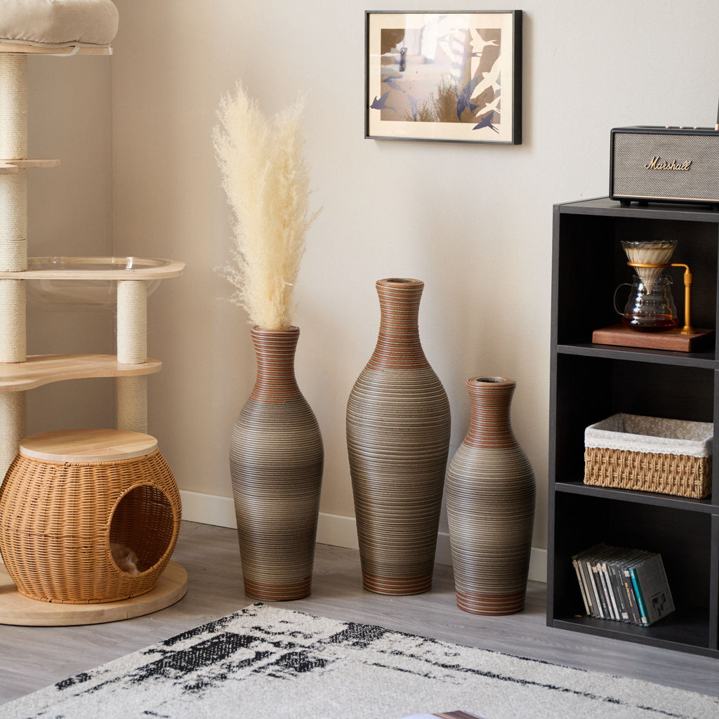 Classic And Neat Floor Vase with High Independent Stand - Multiple Colors