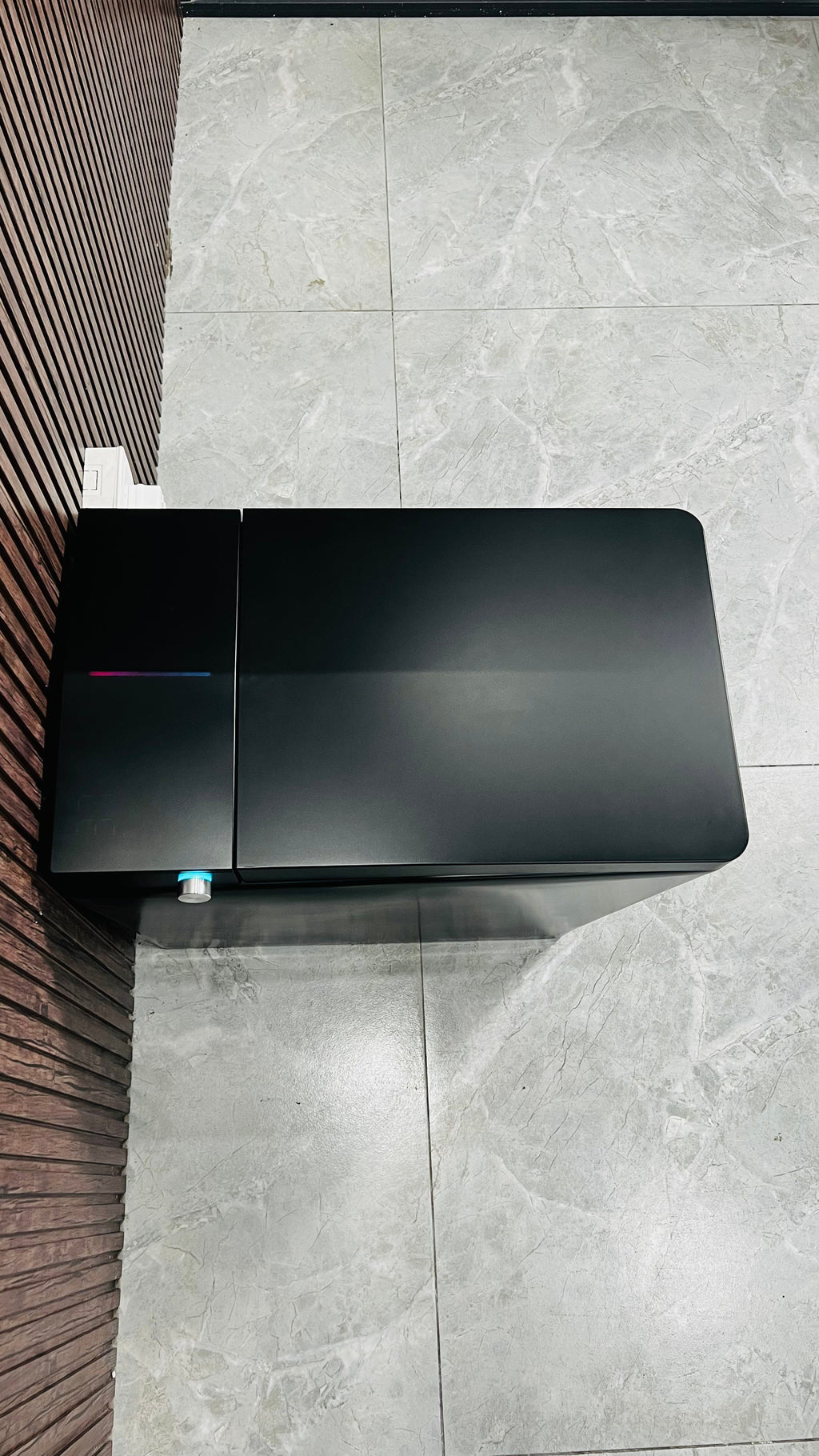 Black Square Smart Toilet with Built-in Tank and Remote Control - Matte Black