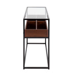 Contemporary Coffee Table with Tempered Glass Top - Beige or Dark Brown