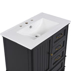 30" Bathroom Vanity with Sink and Soft-Close Drawers - White or Black