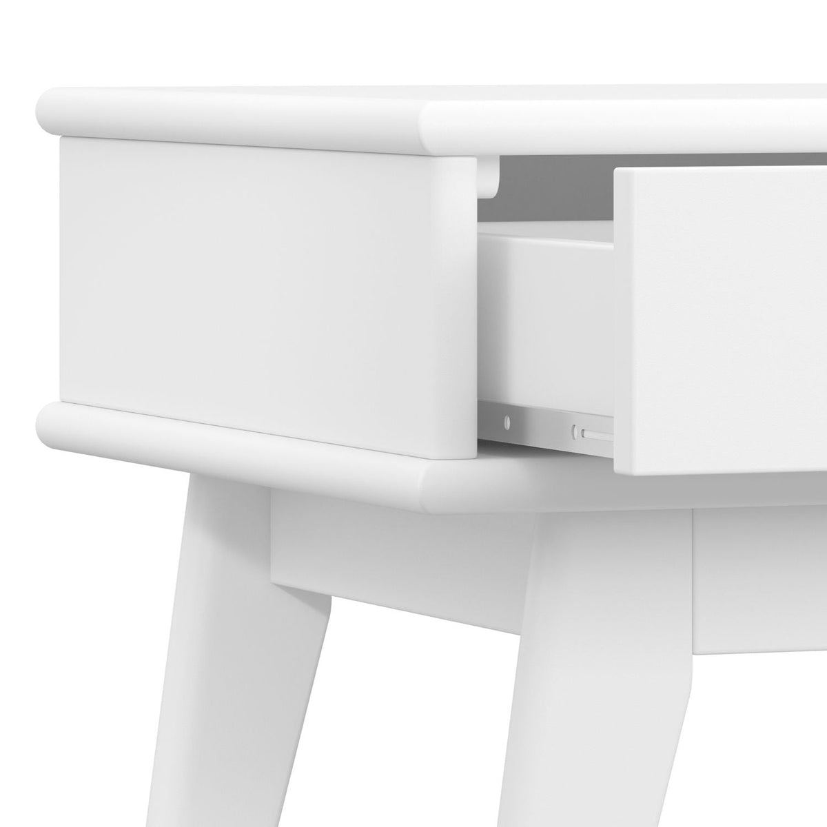 Handcrafted Mid Century End Table with Drawer – White, Dark Brown, or Light Brown