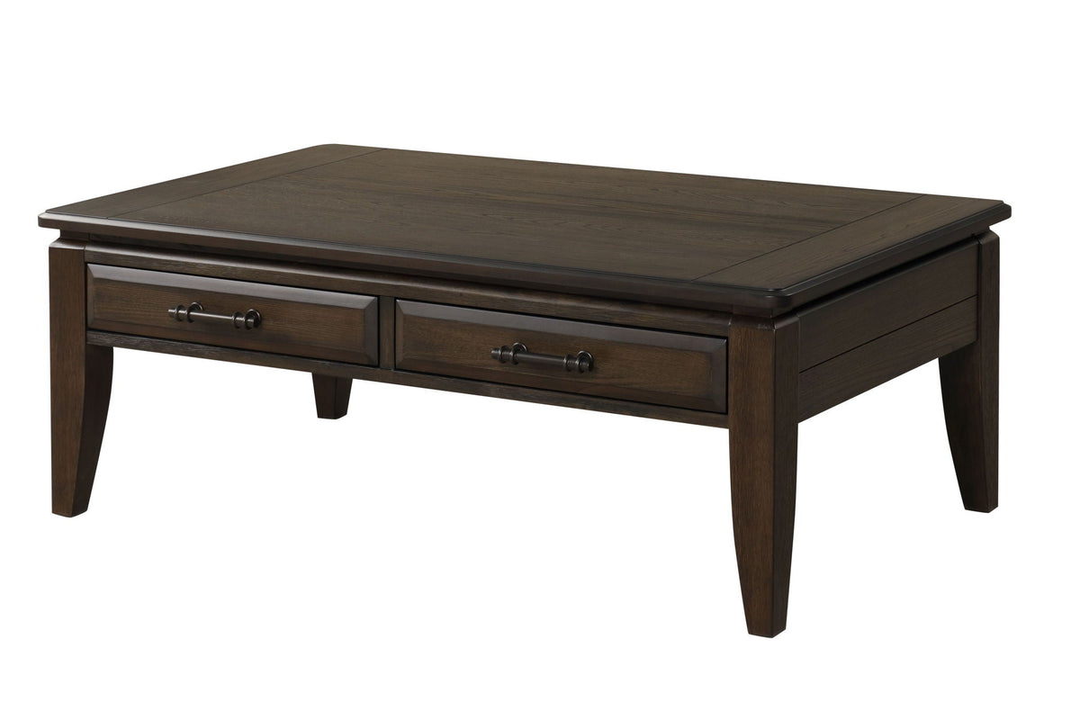Traditional Table With Storage with Drawer - Dark Brown