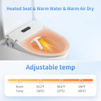 Smart Bidet Toilet Seat with Adjustable Heated Seat - White