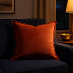 Velvet Throw Pillow with Plush Comfort - Reddish Brown