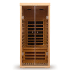 Low EMF Infrared Double Sauna Room with Bluetooth & LED Lighting - Natural Wood