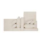 Two-Seater Lazy Sofa Lounge Chair with High-Density Foam - Beige