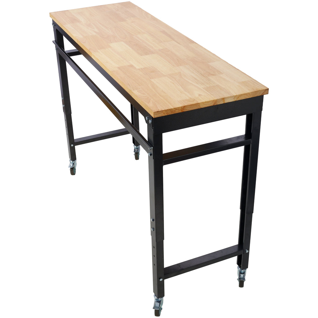 Premium Rolling Workbench with Adjustable Height - Dark Gray,Wood