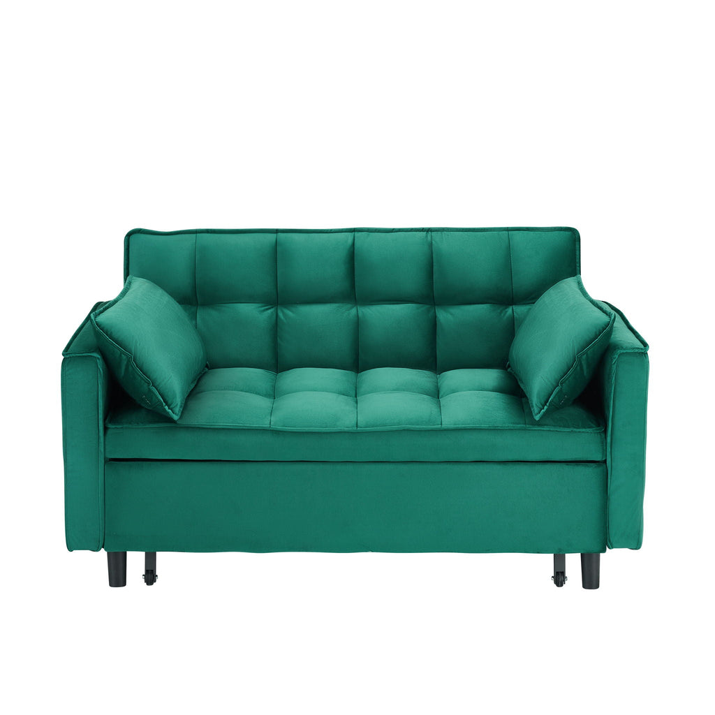 Convertible Velvet Sofa Bed with Storage Pockets - Multiple Colors