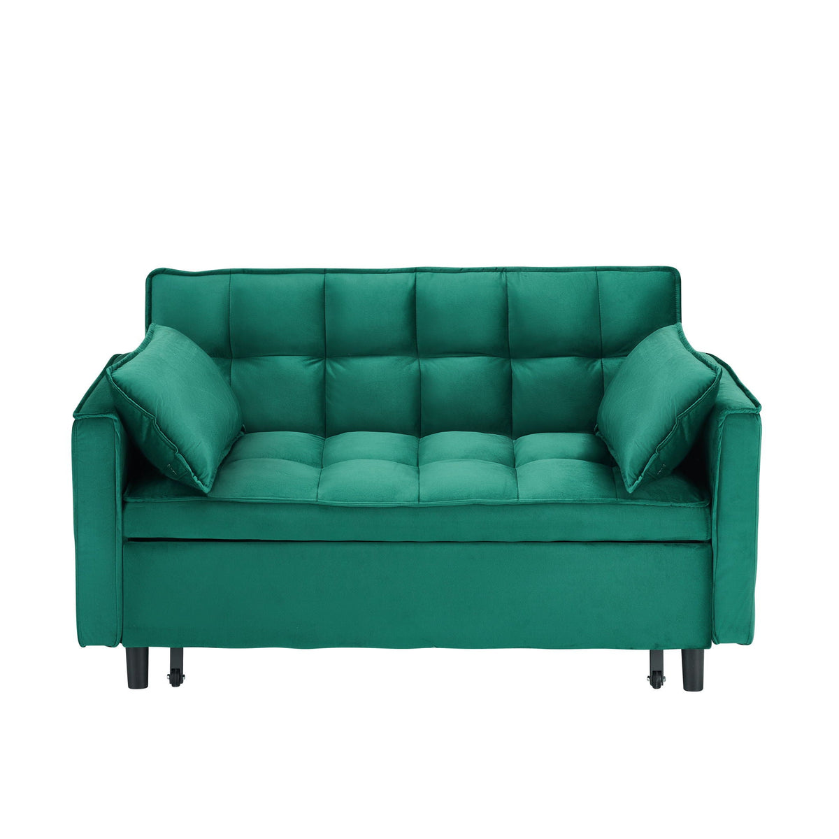 Convertible Velvet Sofa Bed with Storage Pockets - Multiple Colors