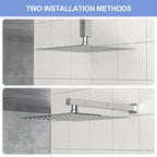 10" Square Rainfall Shower Head with 360° Adjustability – Multiple Colors