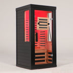 One-Two Person Far Infrared Sauna with 7-Color Therapy Lighting - Solid Wood