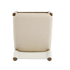 Solid Wood Bar Stool Set with Polyester Cushion - Brown & White