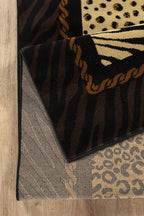 Premium Accent Rug with Animal Print Design - Multicolor