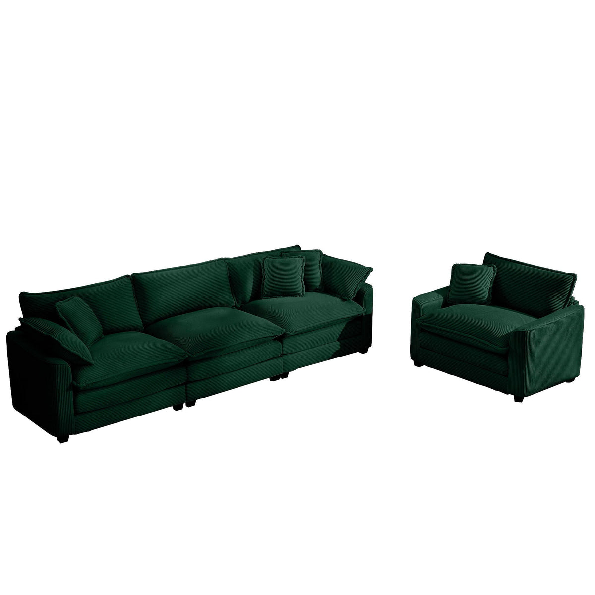 Oversized Deep-Seat Fabric Sofa & Chair Sets