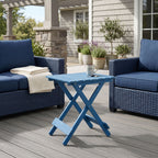 Folding Square Table for Backyard with Space-Saving Design - Blue