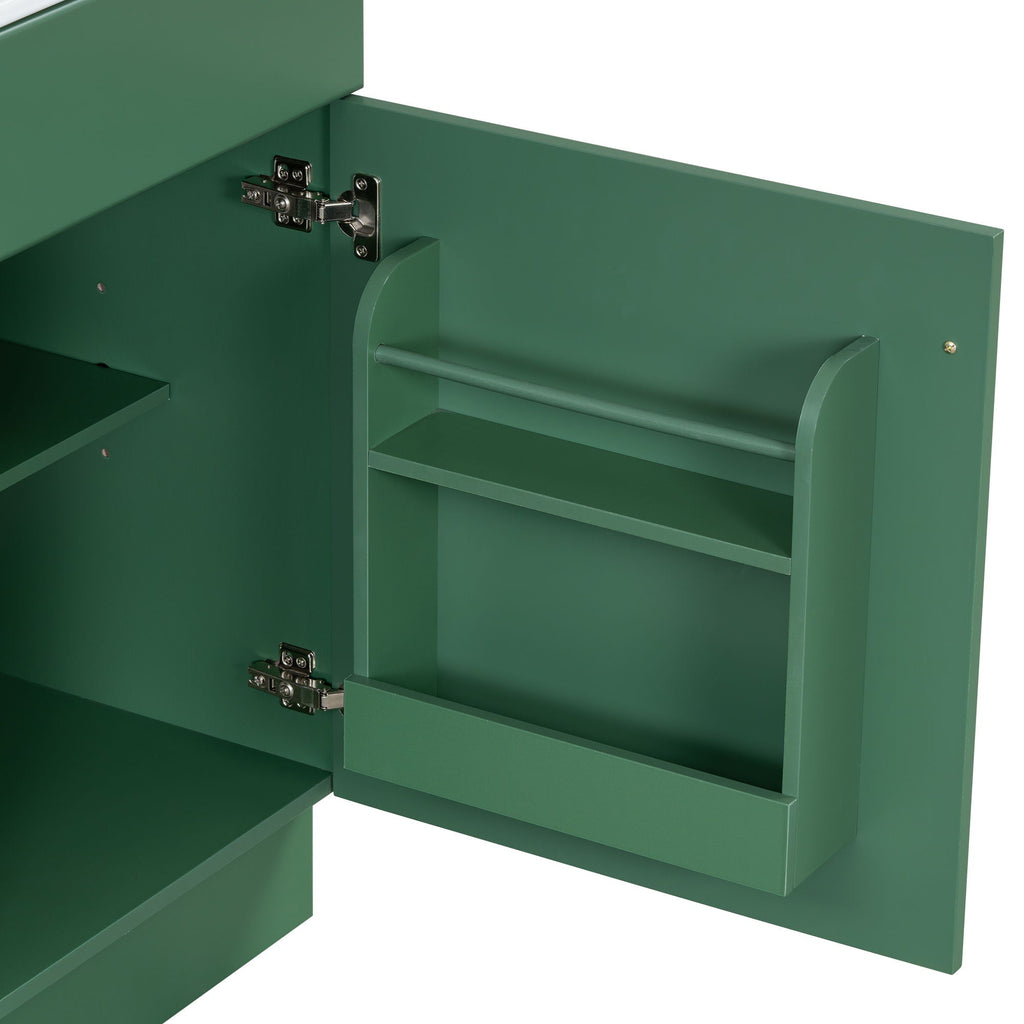 Bathroom Vanity with Sink and Adjustable Shelf - Multiple Colors