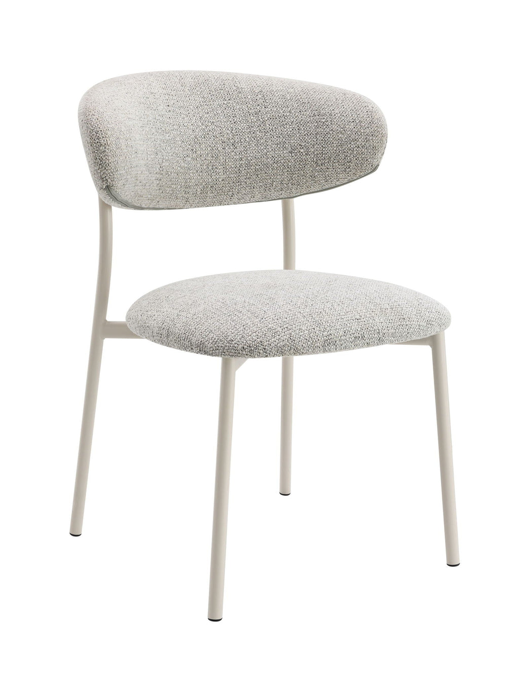 Fabric Side Chair Set with Padded Seat - Light Gray