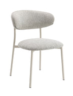 Fabric Side Chair Set with Padded Seat - Light Gray
