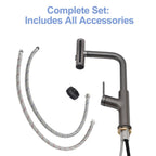 Stainless Steel Drop-In Kitchen Sink with Multi-Function Faucet - Black