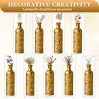 Semi-Handcrafted Metal Vase Set with Embossed Texture - Gold