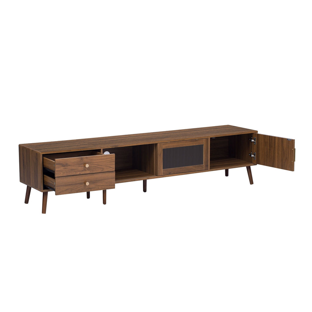 76" TV Stand with Storage Cabinets - Natural