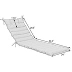 Khaki Outdoor Lounge Chair Cushion Replacement Set with High Resilience Sponge - 2PCS