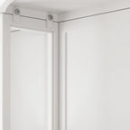 Arched Glass Double Door Wardrobe with Shatterproof Mirror - Black or White