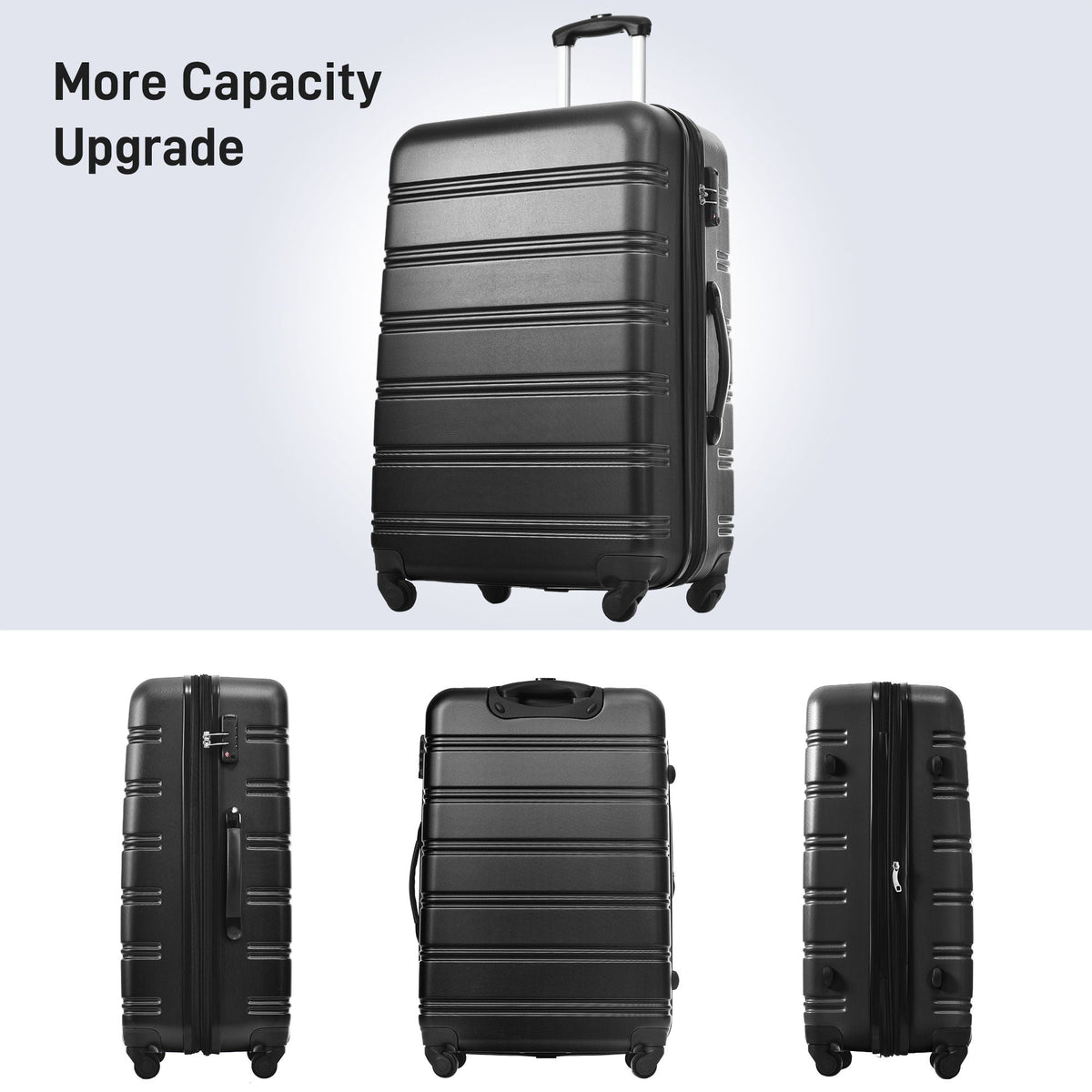 Hardside Spinner Luggage Set with TSA Lock - Black