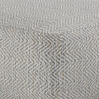 Patterned Grey Melange Square Accent Pouf with Polystyrene Fill - Grey