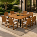 9-Piece Acacia Wood Outdoor Patio Dining Set
