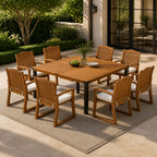 9-Piece Acacia Wood Outdoor Patio Dining Set