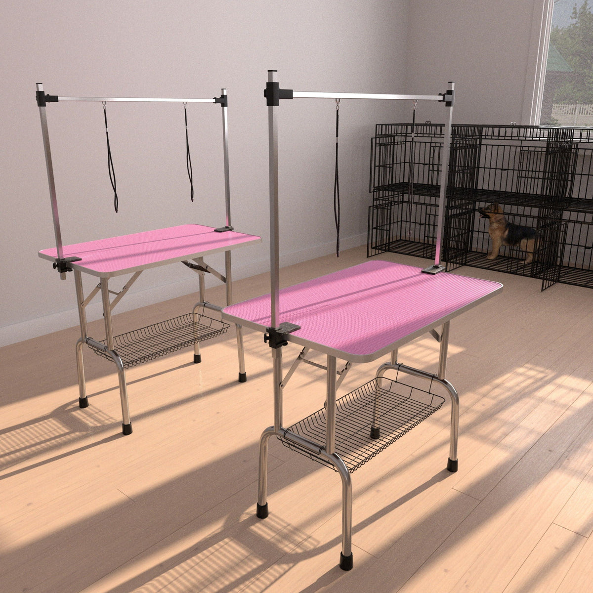 Folding Pet Grooming Table with Adjustable Arm - Multiple Colors