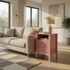 Fluted Nightstand with 2 Drawers and Soft-Close Slides - Multiple Colors