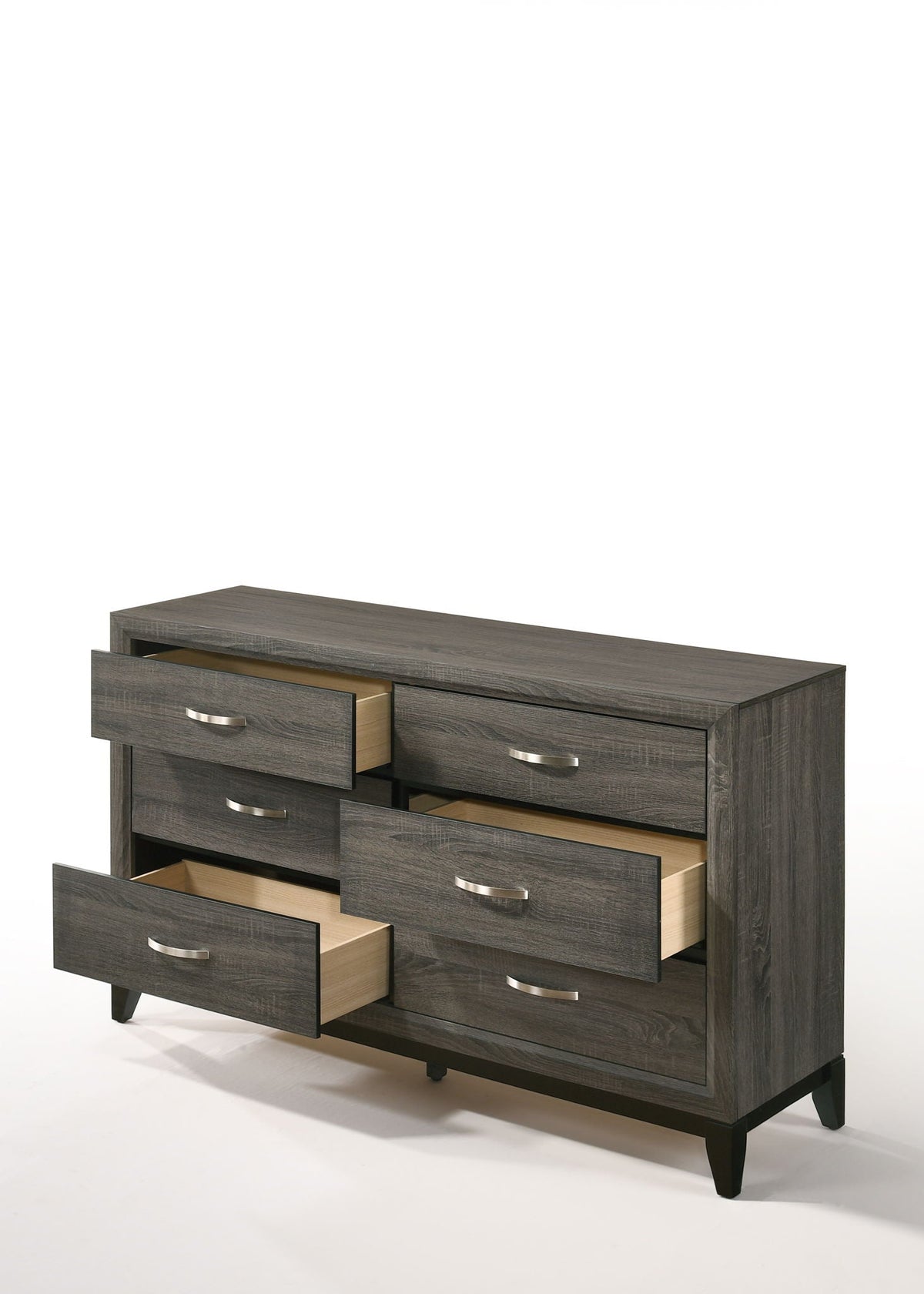 Weathered Dresser with Six Drawers – Gray