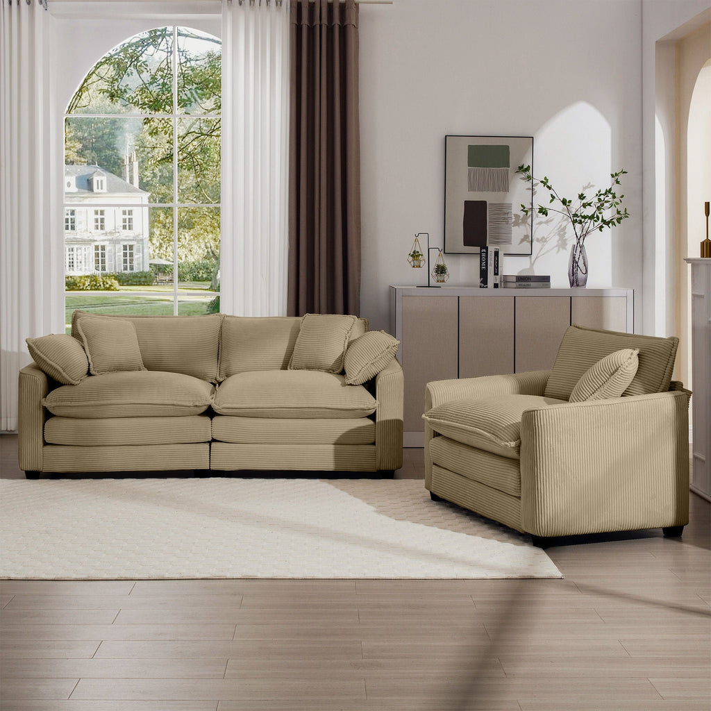 Oversized Deep-Seat Fabric Sofa & Chair Sets