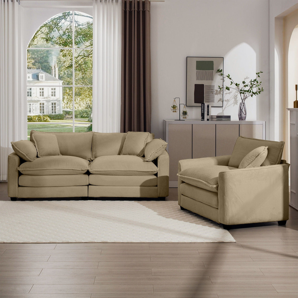 Oversized Deep-Seat Fabric Sofa & Chair Sets