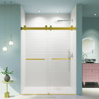 Frameless Double Sliding Soft-Close Shower Door - 56-60" Width x 76" Height