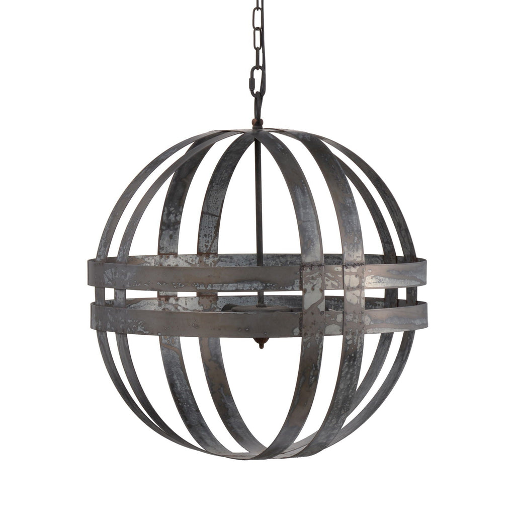 4 Light Galvanized Chandelier