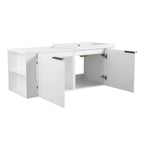 Modern Bathroom Vanity Sink Combo With Spacious Storage - White or Light Brown