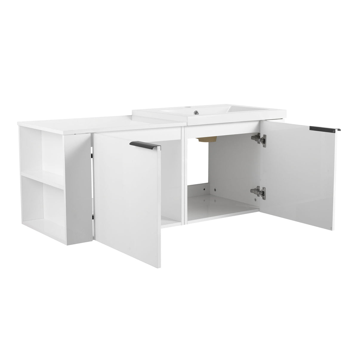 Modern Bathroom Vanity Sink Combo With Spacious Storage - White or Light Brown