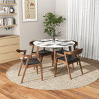 White Solid Wood Dining Table with Water-Resistant Finish - Alina