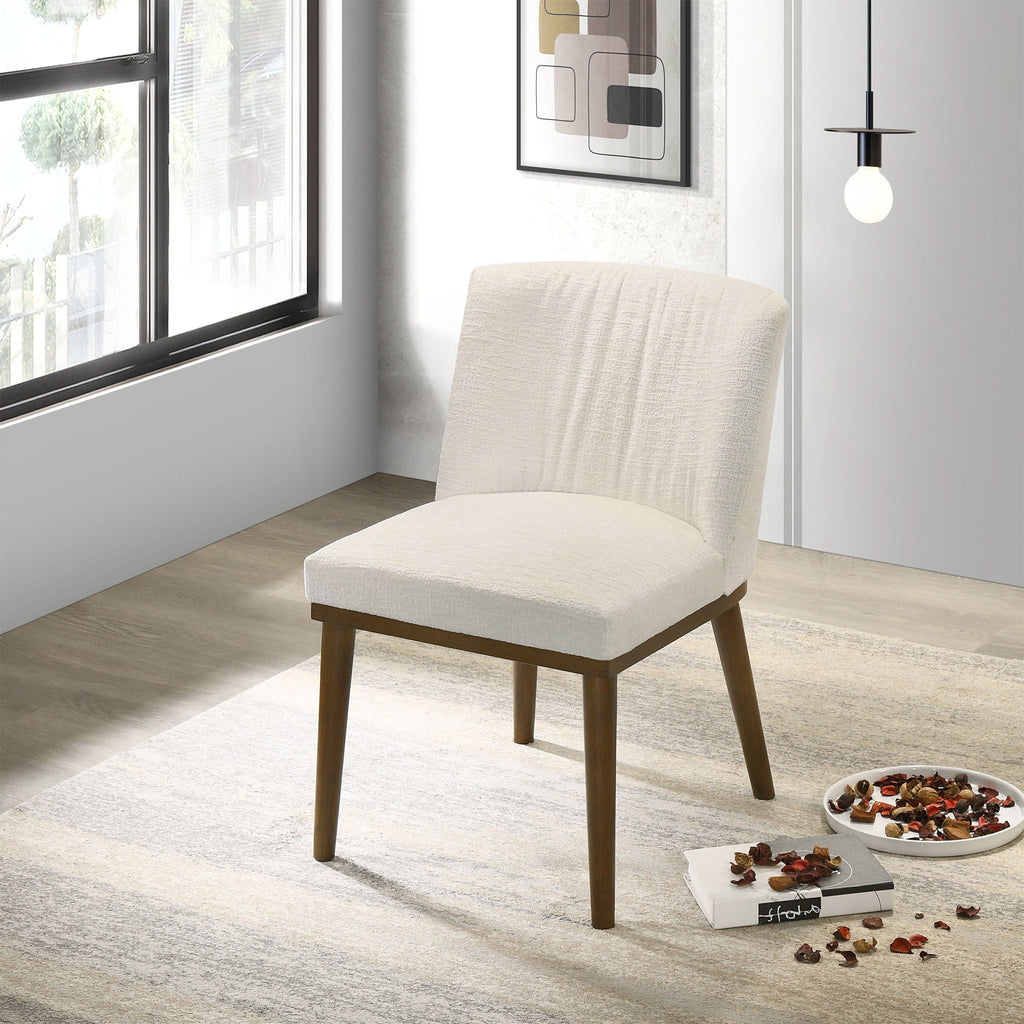 Mid-Century Dining Chair Set of 2 with Solid Wood Frame - Dark Gray or White