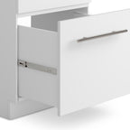 White Laundry Cabinet with Stainless Steel Sink and Faucet
