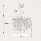 6-Light Crystal Chandelier with Gold Finish - Elegant Ceiling Lamp