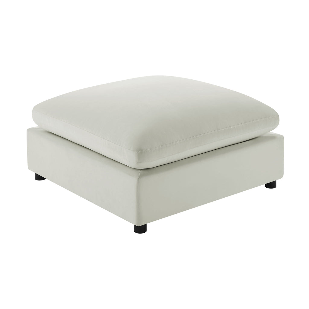 Caylie Upholstered Ottoman with Removable Covers - Beige or Dark Gray